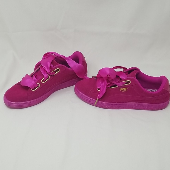 PUMA Magenta Suede Sneakers - Picture 2 of 5